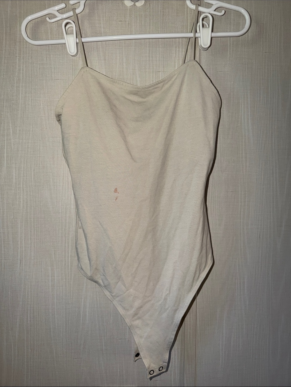 American Eagle Outfitters Cream Spaghetti- Strap Bodysuit